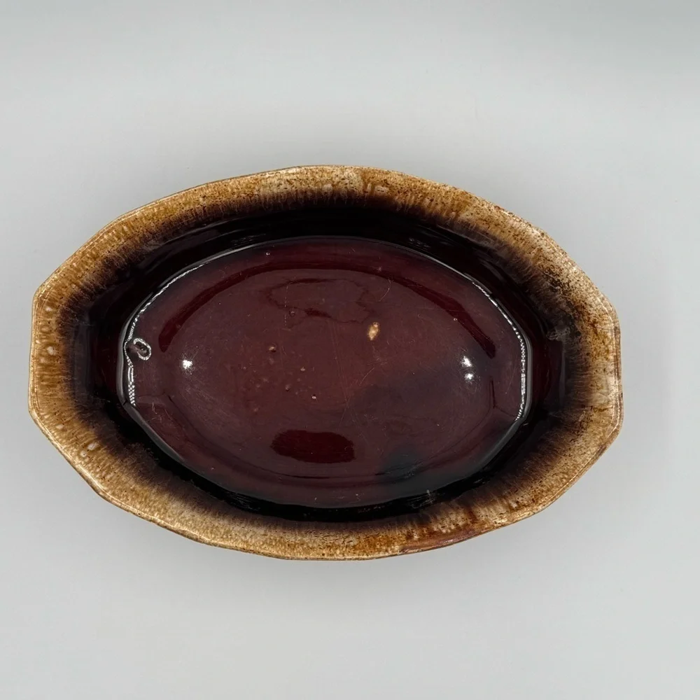 Vintage McCoy Brown Drip Oven Proof Deep Baking Dish #7071